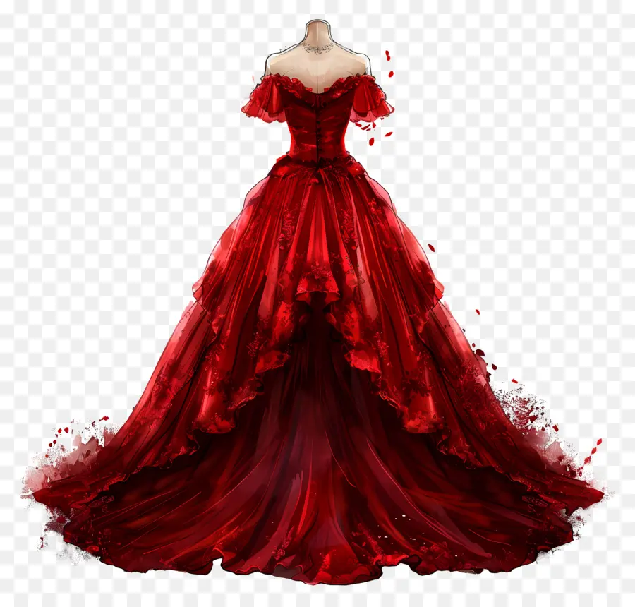 فستان الزفاف الأحمر，ثوب أحمر PNG