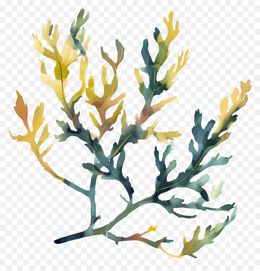 الأعشاب البحرية，الرسم بالألوان المائية PNG