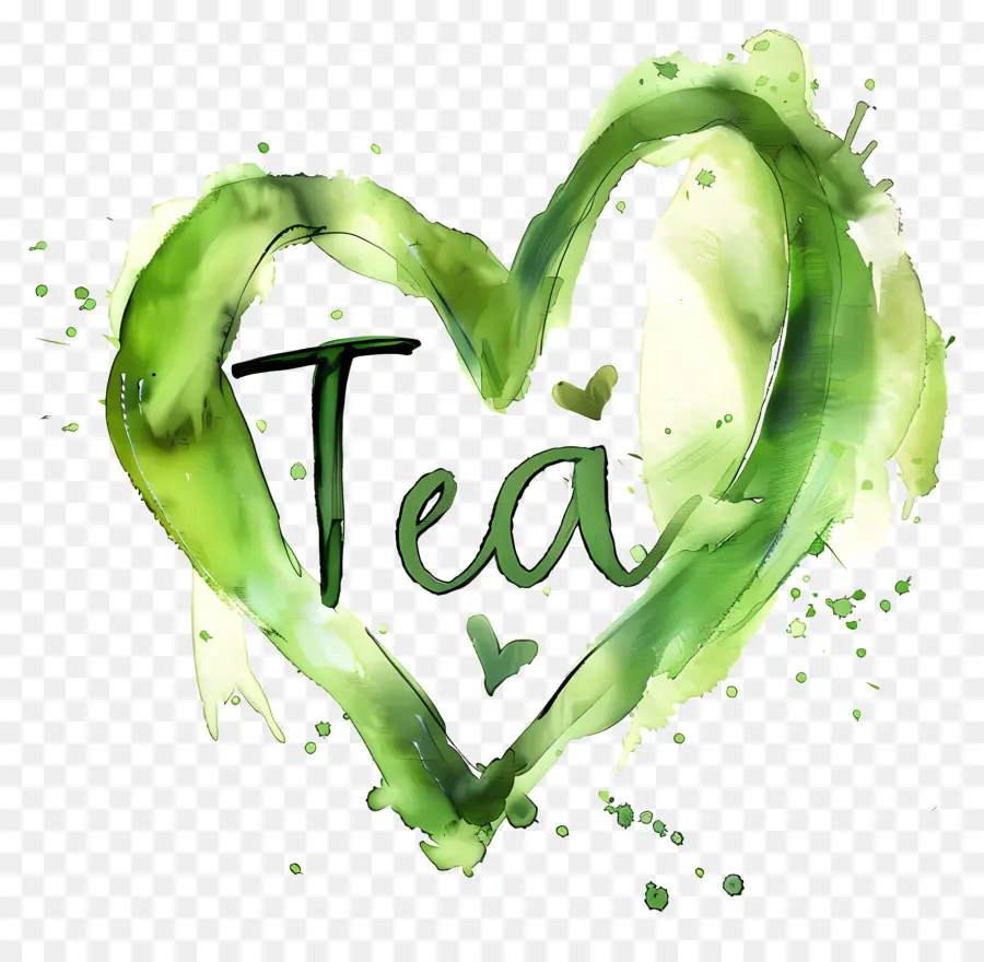 الشاي，القلب الأخضر PNG