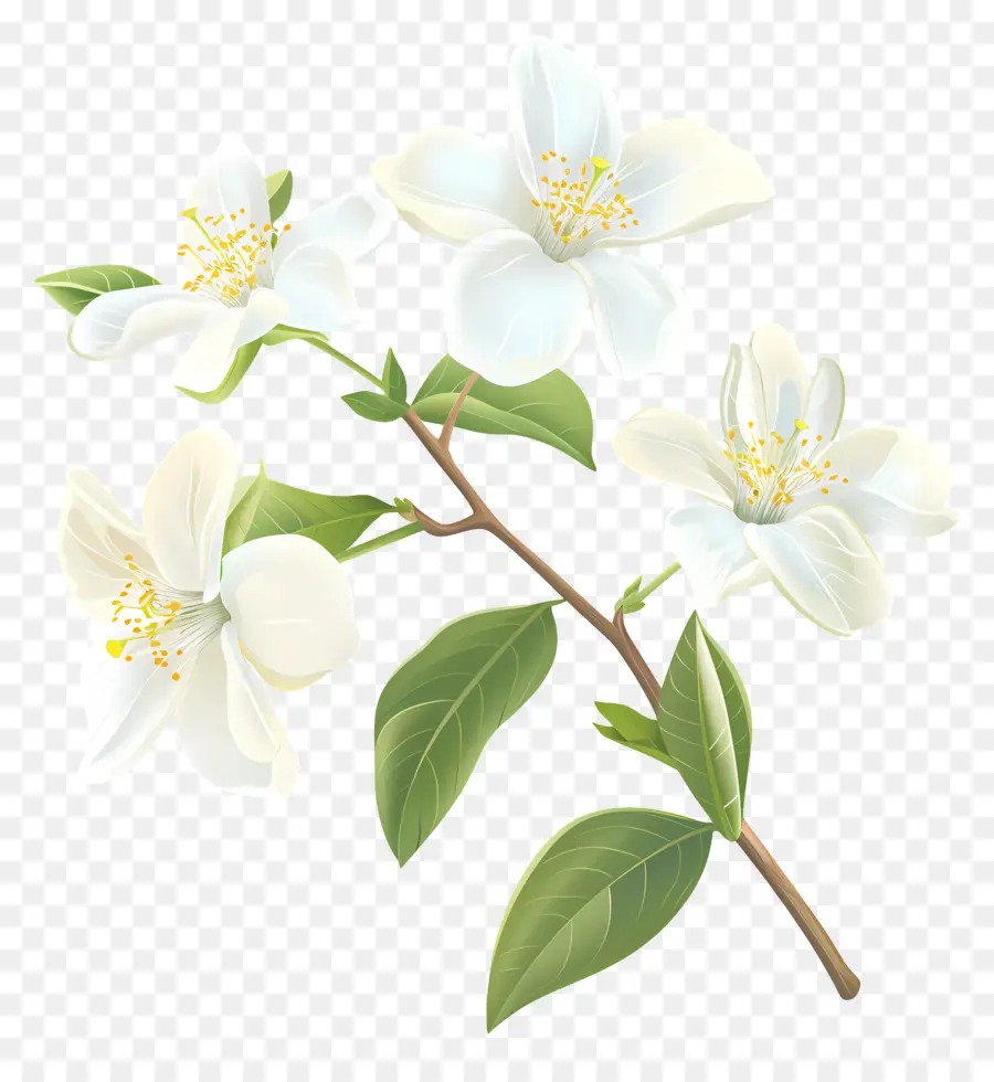 زهور الياسمين البيضاء，زهرة الياسمين البيضاء PNG