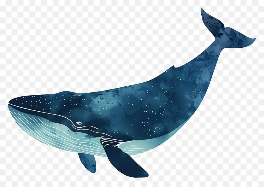 الحوت الأزرق，ألوان مائية الفن PNG