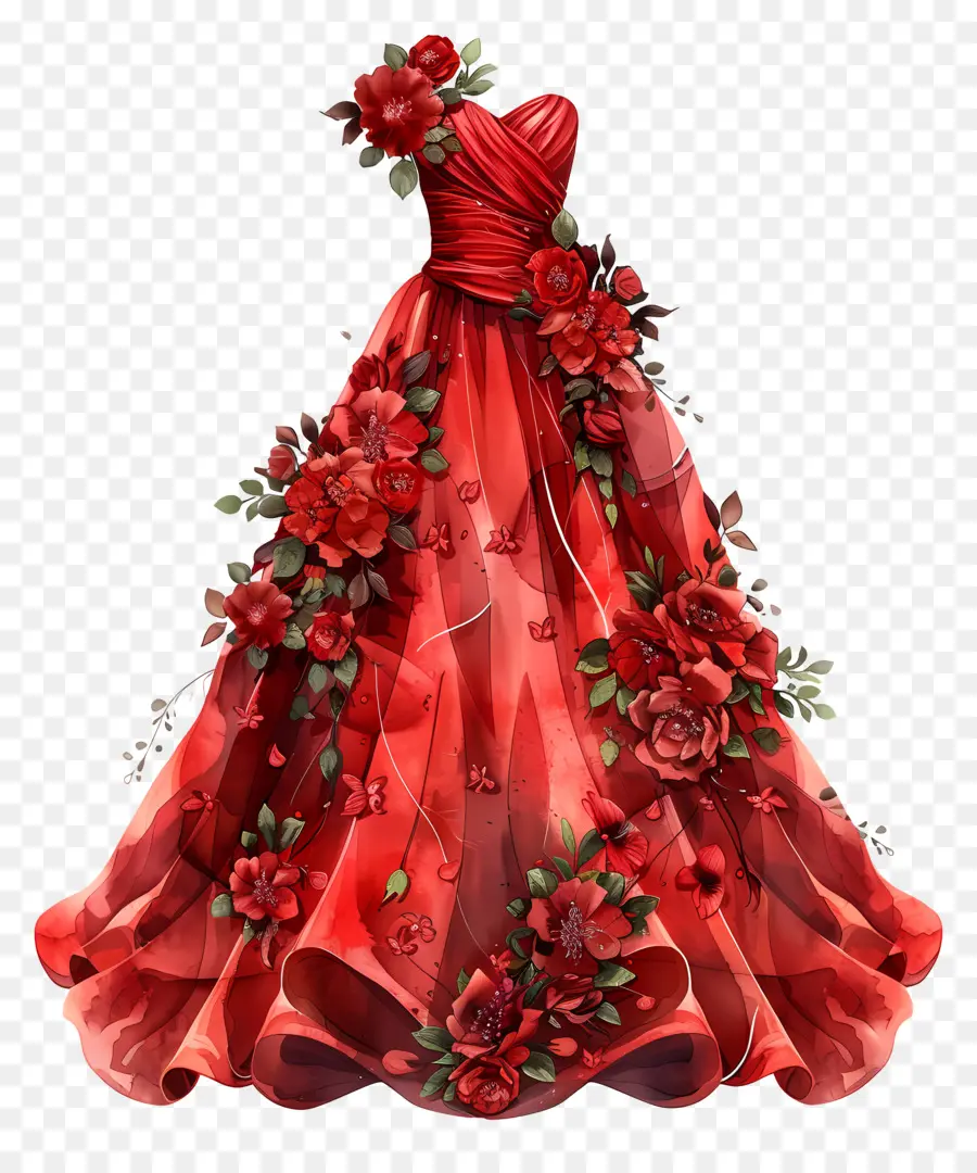 فستان الزفاف الأحمر，فستان الدانتيل الأحمر PNG