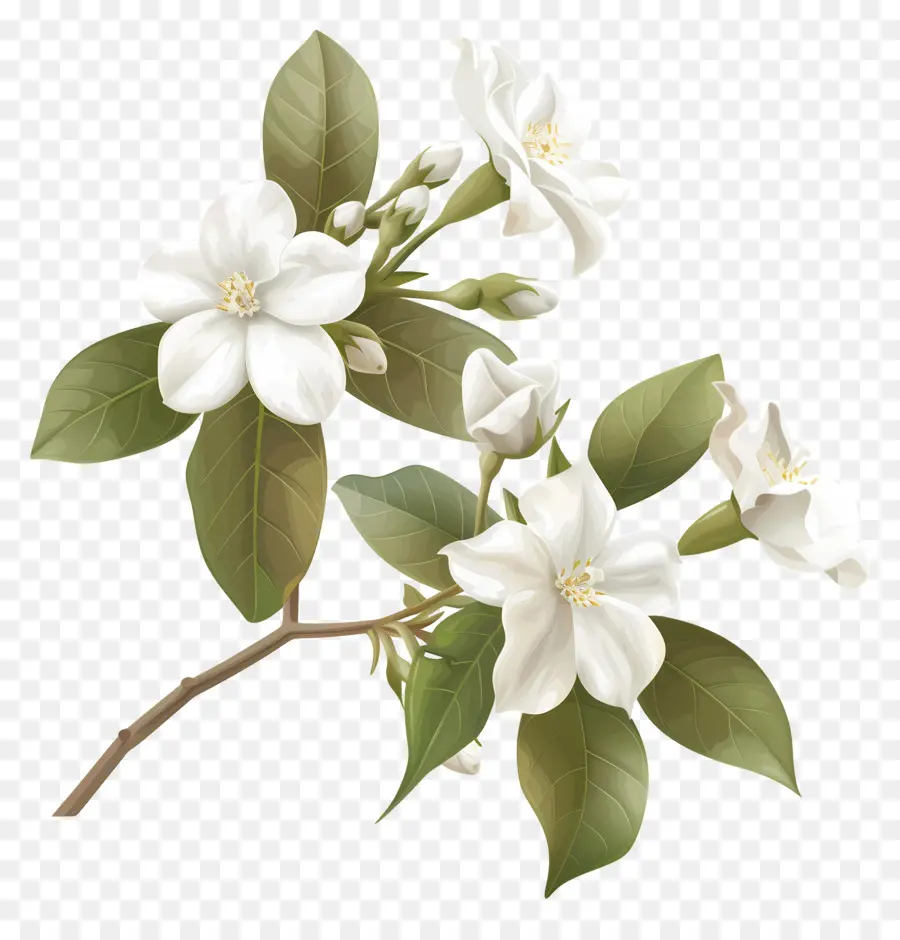 زهور الياسمين البيضاء，الزهور البيضاء PNG