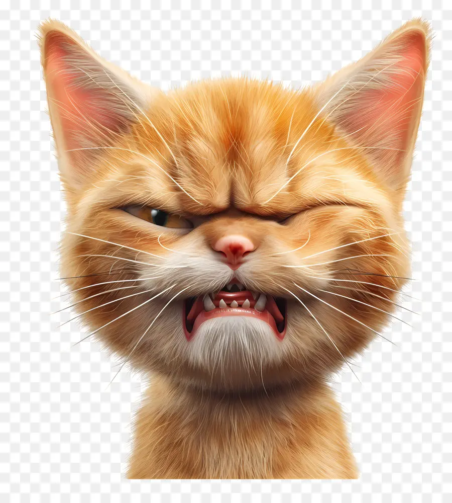 ختم الرموز التعبيرية，القط البرتقالي الشرس قطة تاببي PNG