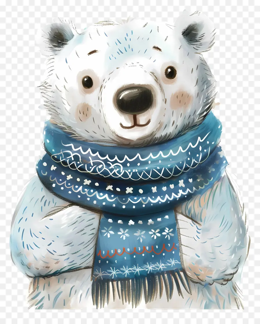الصغير الدب القطبي，ألوان مائية التوضيح PNG