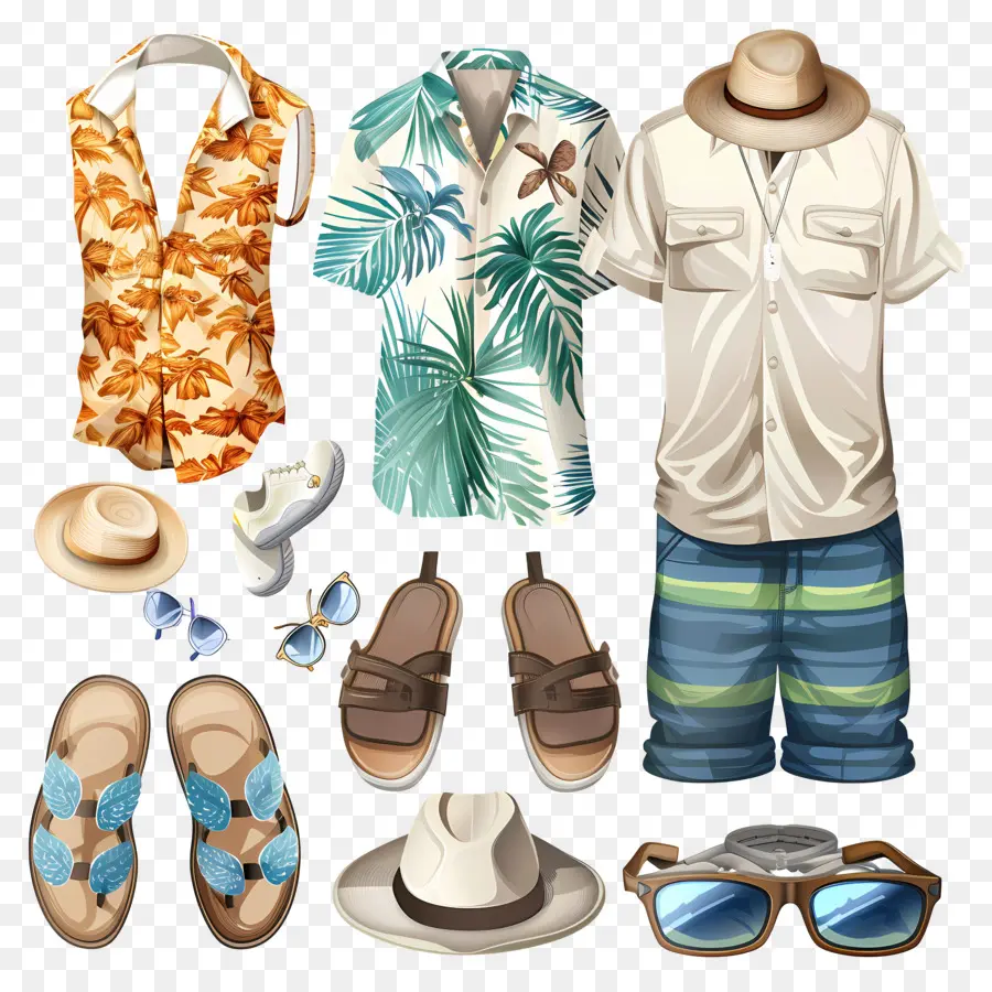 الزي الصيف，الملابس الاستوائية PNG