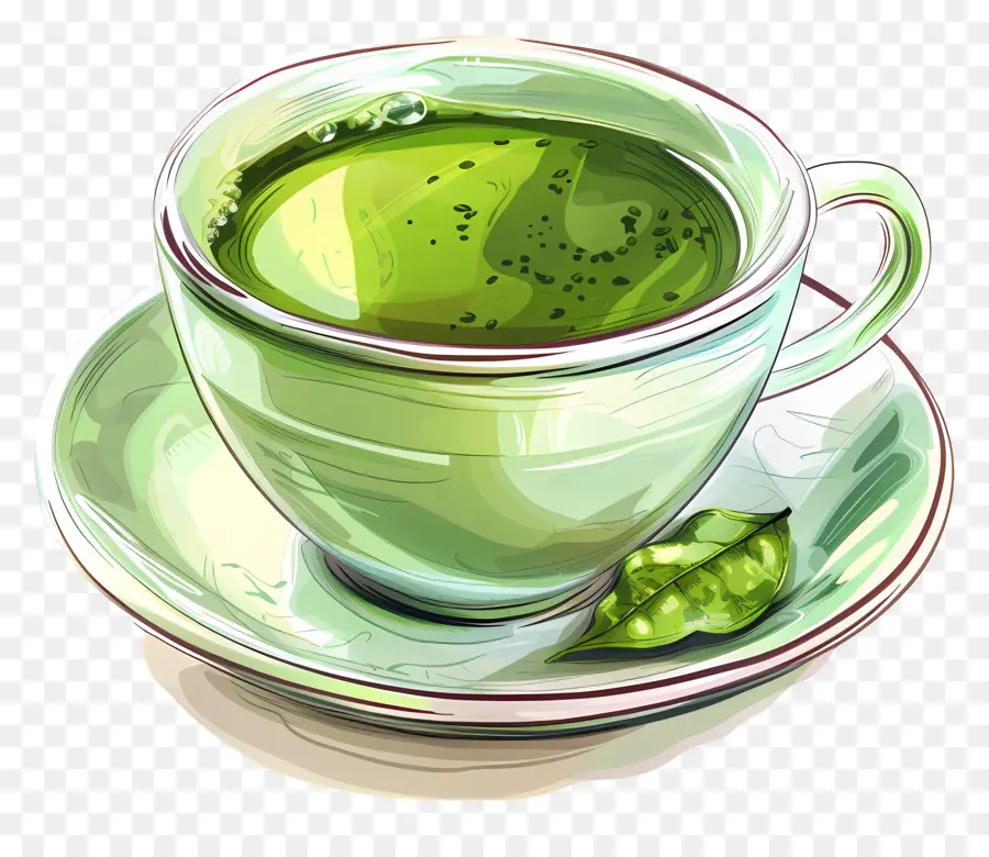 الشاي الأخضر，كأس الشاي PNG