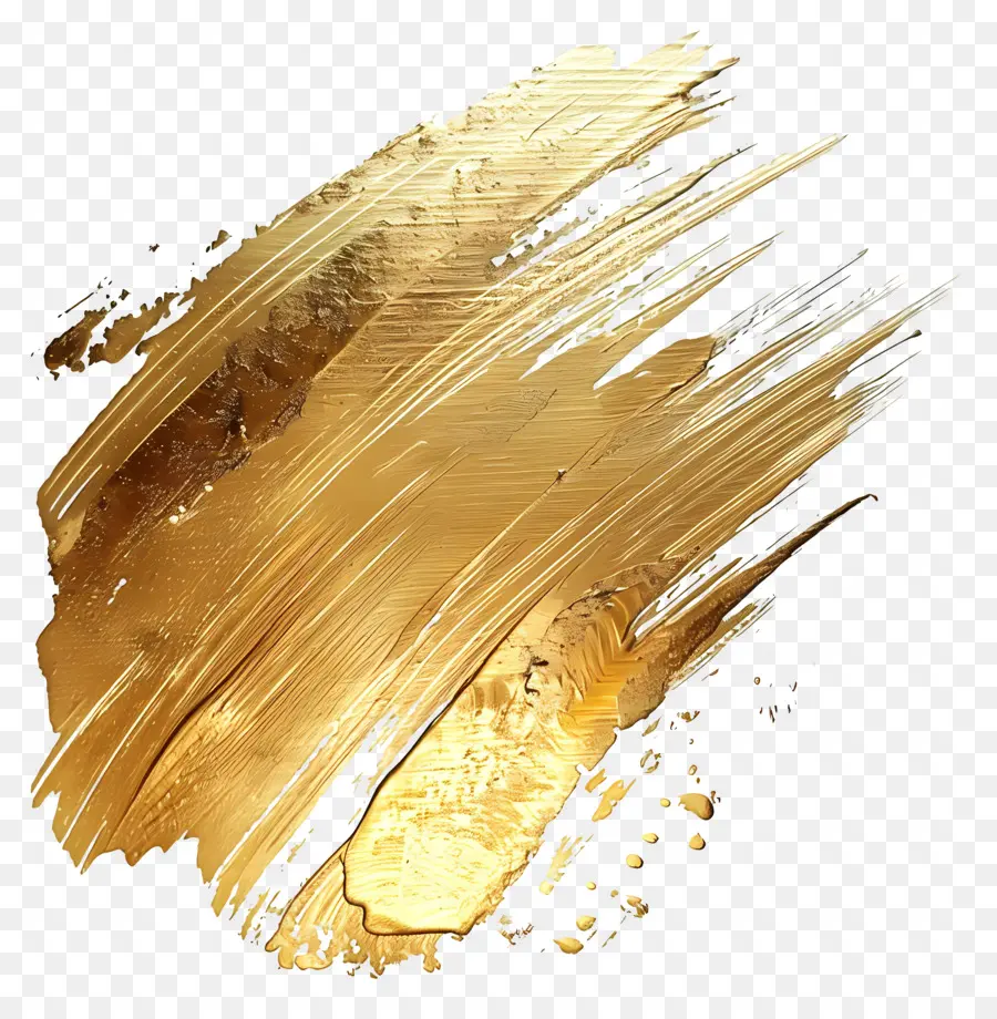 فرشاة الذهب السكتة الدماغية，فرشاة الطلاء الذهبية PNG