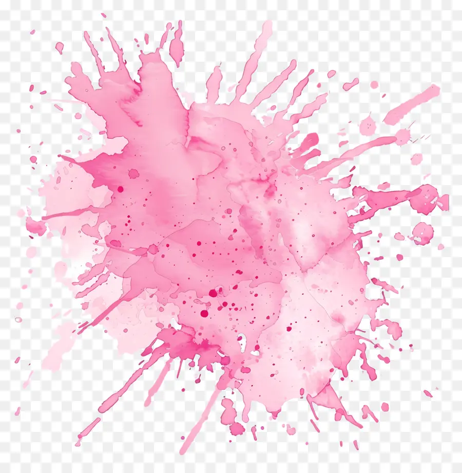 رش الألوان المائية الوردي，ألوان مائية PNG