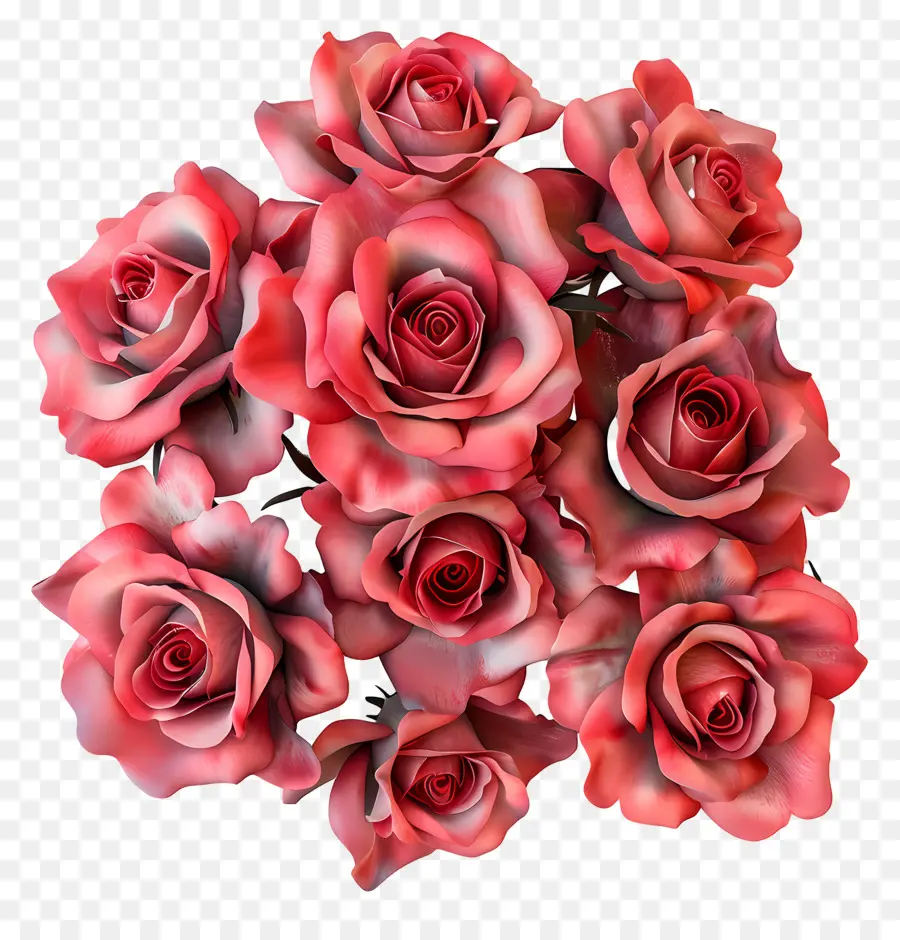 كومة الزهور，الورود الحمراء PNG