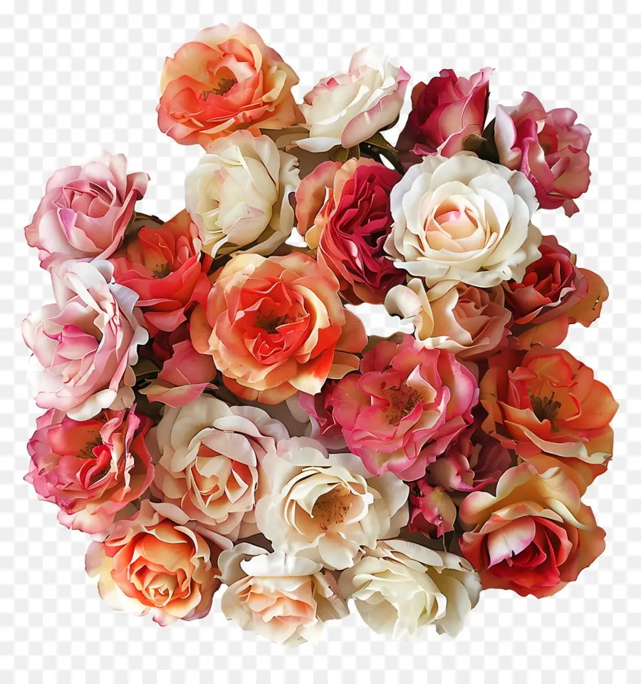 كومة الزهور，الورود البلاستيكية PNG
