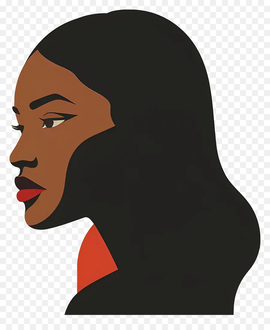 امرأة，الشعر الأسود الطويل PNG