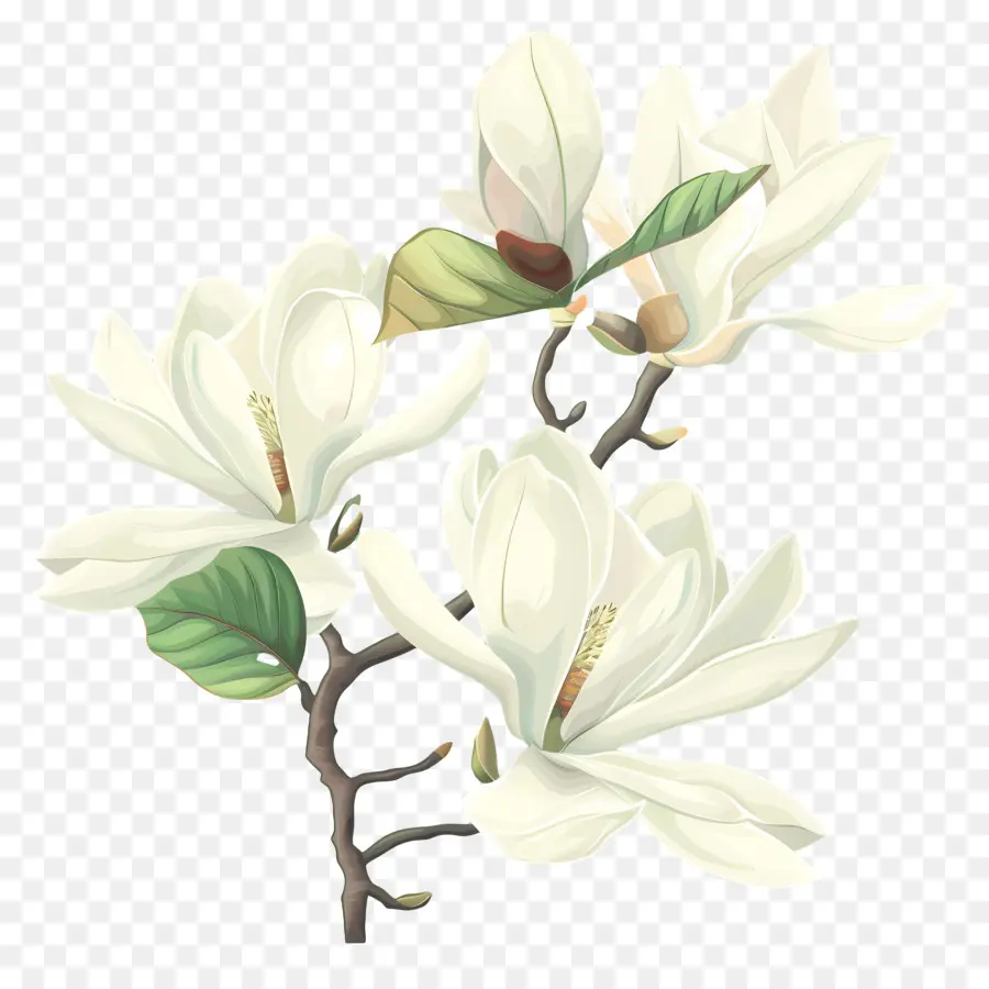المغنوليا，زهرة ماغنوليا البيضاء PNG