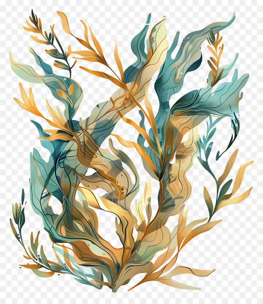 عشب البحر，الأعشاب البحرية الملونة PNG