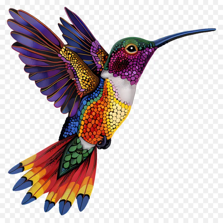 الطائر الطنان，ريش ملونة PNG