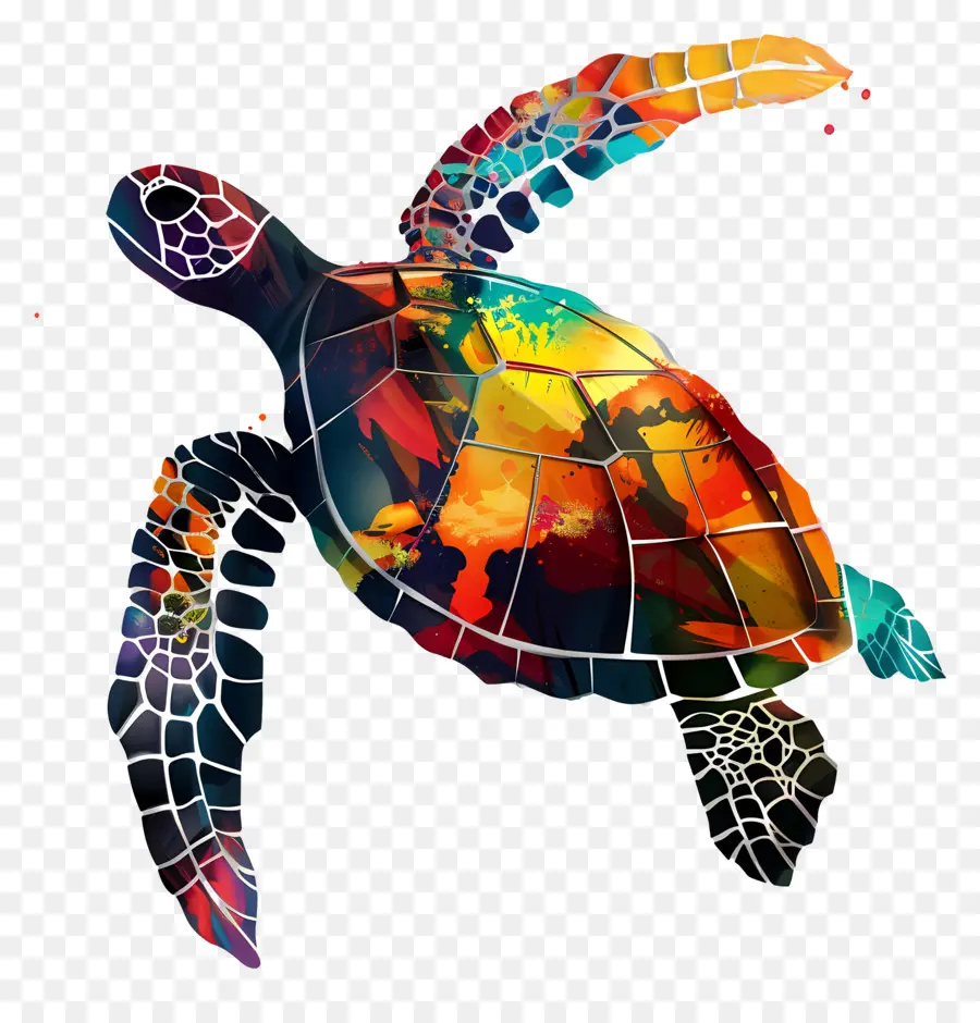 السلاحف البحرية，الفن التجريدي PNG