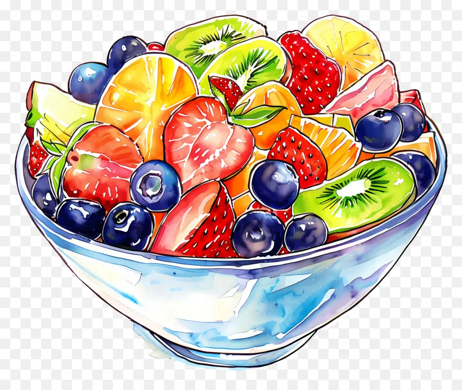 سلطات الفاكهة，الرسم بالألوان المائية PNG