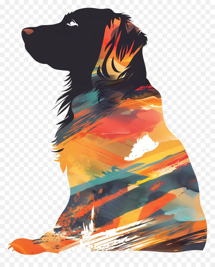 الكلب خيال，فن الكلب الملون PNG