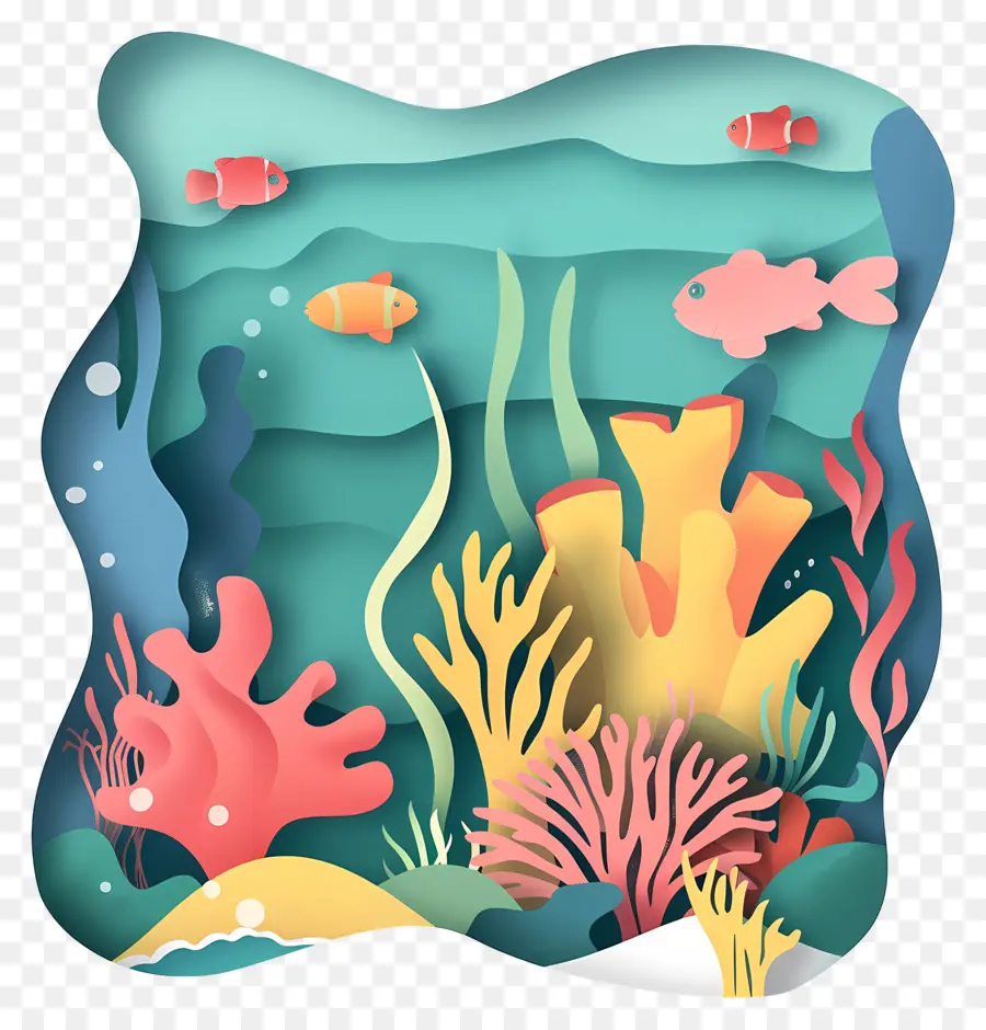 الشعاب المرجانية，الحياة البحرية تحت الماء PNG
