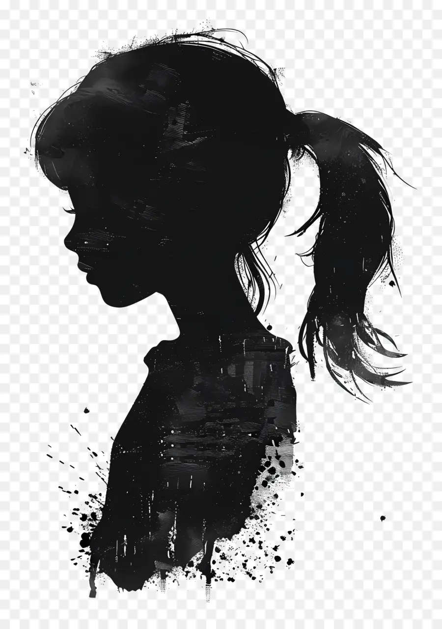 خيال فتاة，صورة ظلية ، PNG