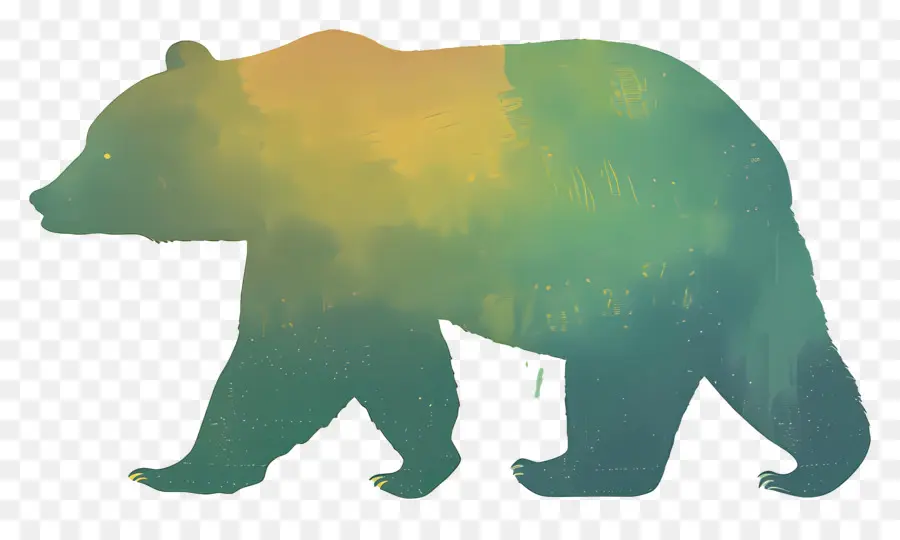 الدب，صورة ظلية ، PNG