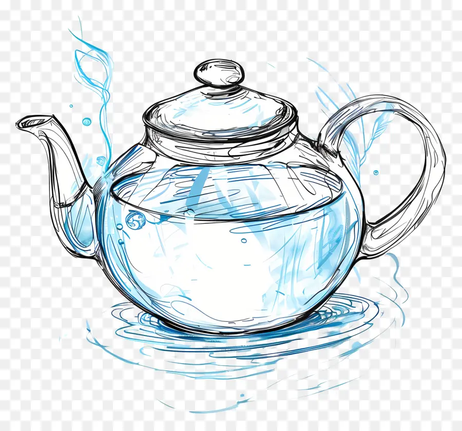 إبريق الشاي，كوب من الماء PNG