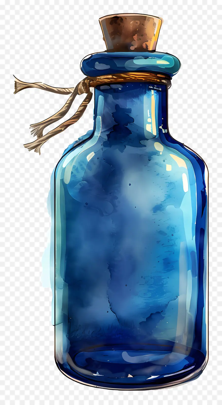 زجاجة，الرسم بالألوان المائية PNG