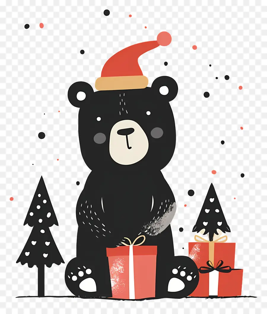الدب，هدايا عيد الميلاد PNG