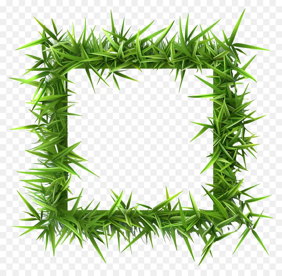 إطار العشب，مربع القش الأخضر PNG