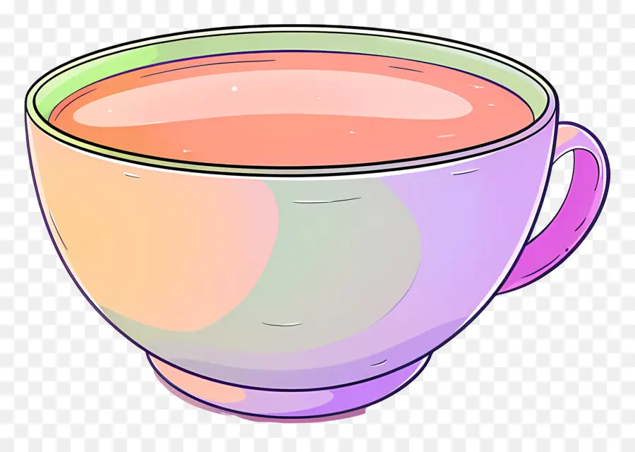 كأس الشاي，الوردي PNG