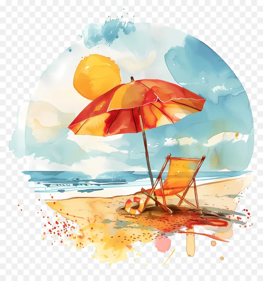 يبدأ الصيف，كرسي الشاطئ PNG