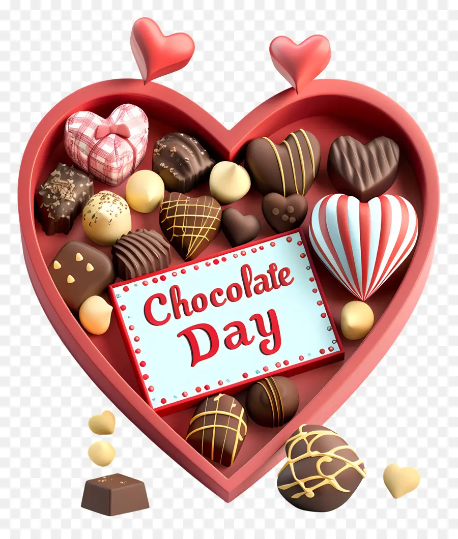 العالم اليوم الشوكولاته，صندوق الشوكولاتة على شكل قلب PNG