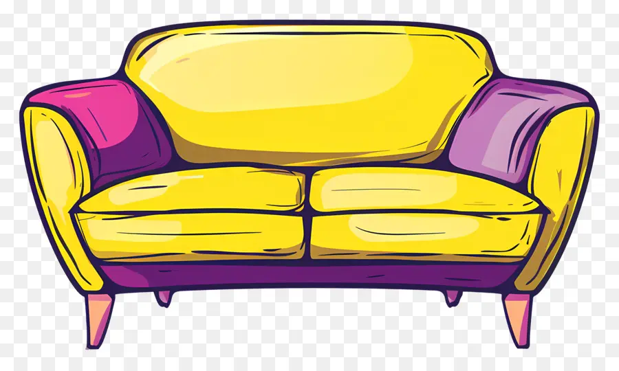 أريكة，الأصفر أريكة PNG