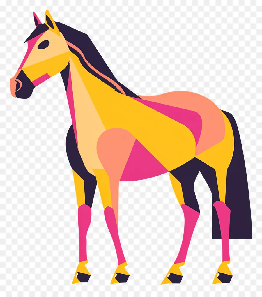 الحصان，تصميم حصان ملون PNG