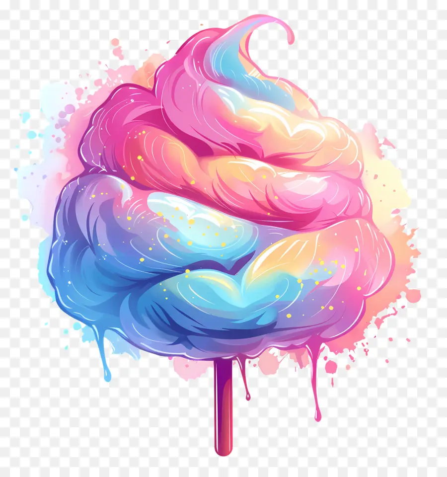 حلوى القطن，ألوان الباستيل PNG