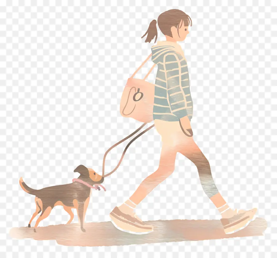 امرأة المشي الكلب，فتاة المشي الكلب PNG