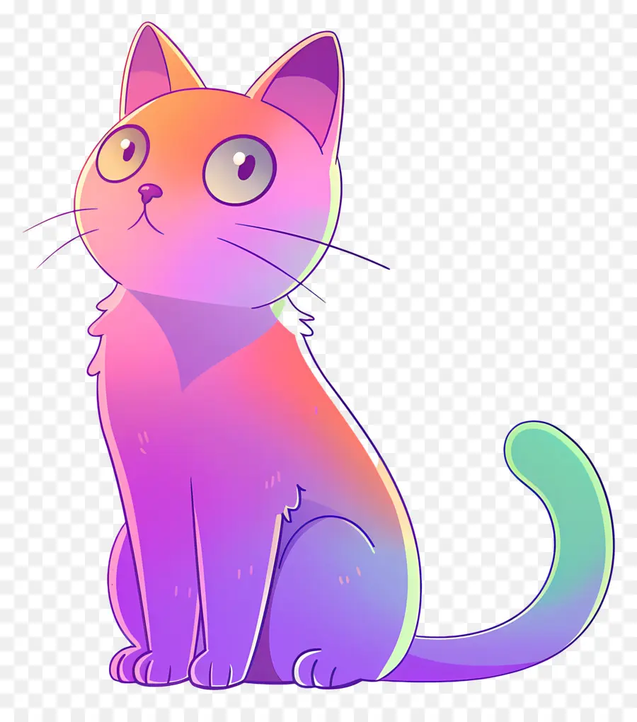 القط，متعددة الألوان PNG
