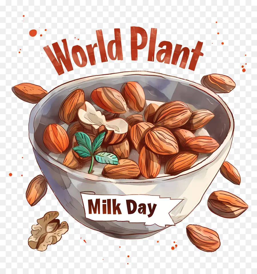 يوم الحليب النباتي العالمي，اللوز PNG