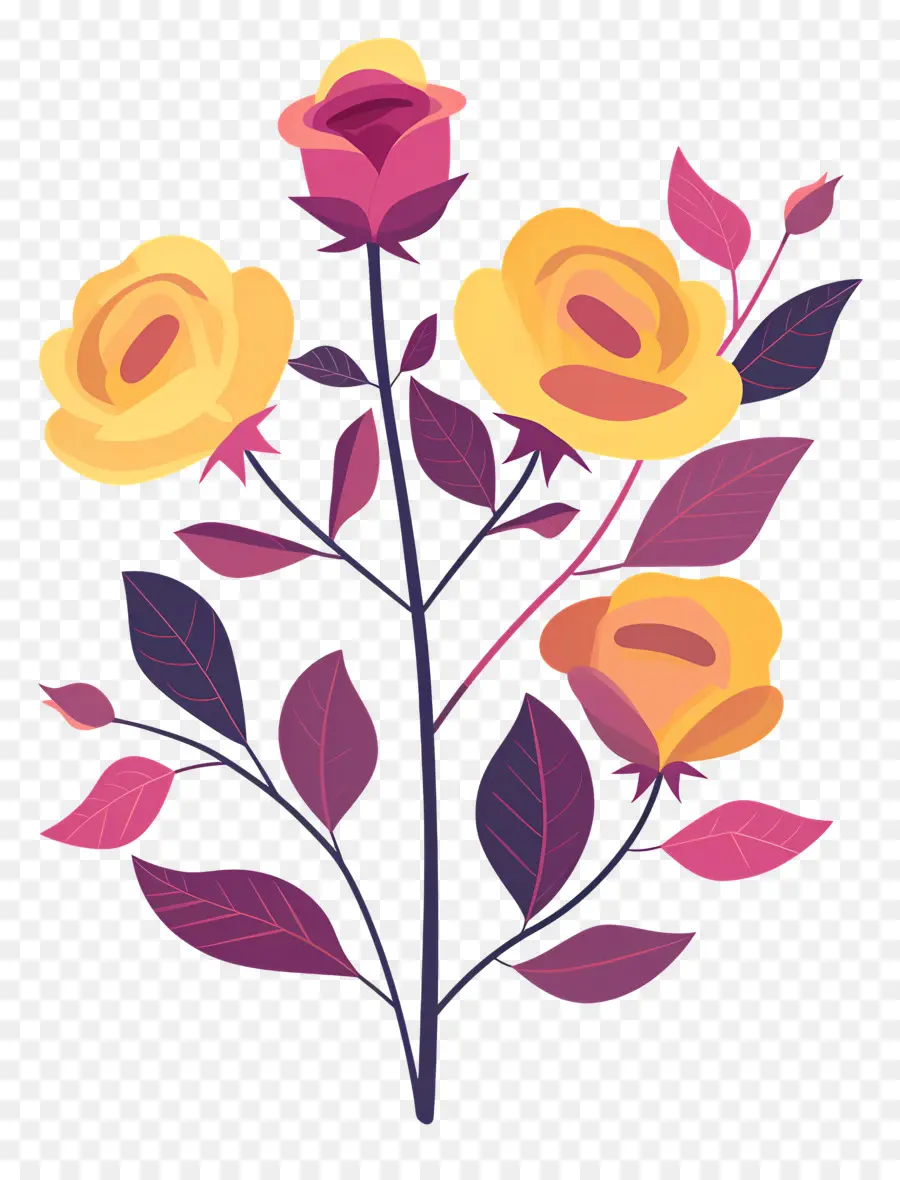 الورود，الورود الصفراء PNG