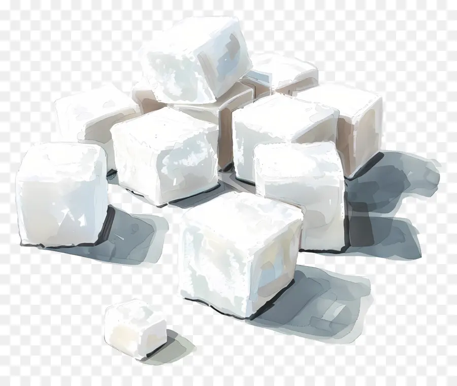 مكعبات السكر，السكر الأبيض PNG