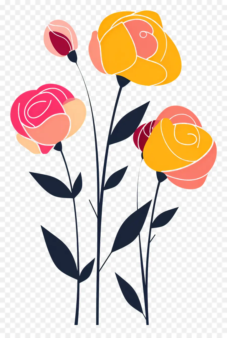 الورود，الزهور الوردية PNG