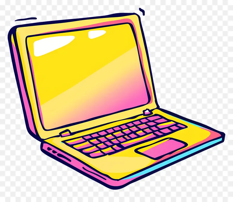 الكمبيوتر المحمول，الكمبيوتر المحمول الأصفر PNG