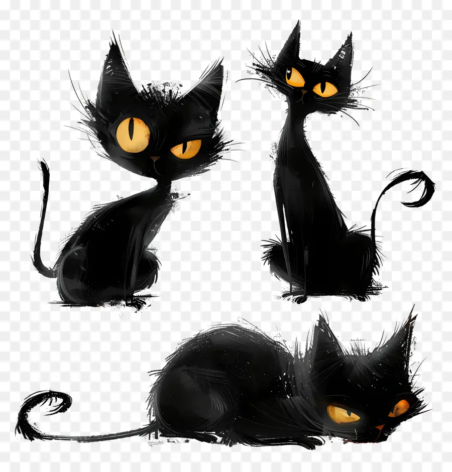 القطط السوداء，القط الأسود PNG