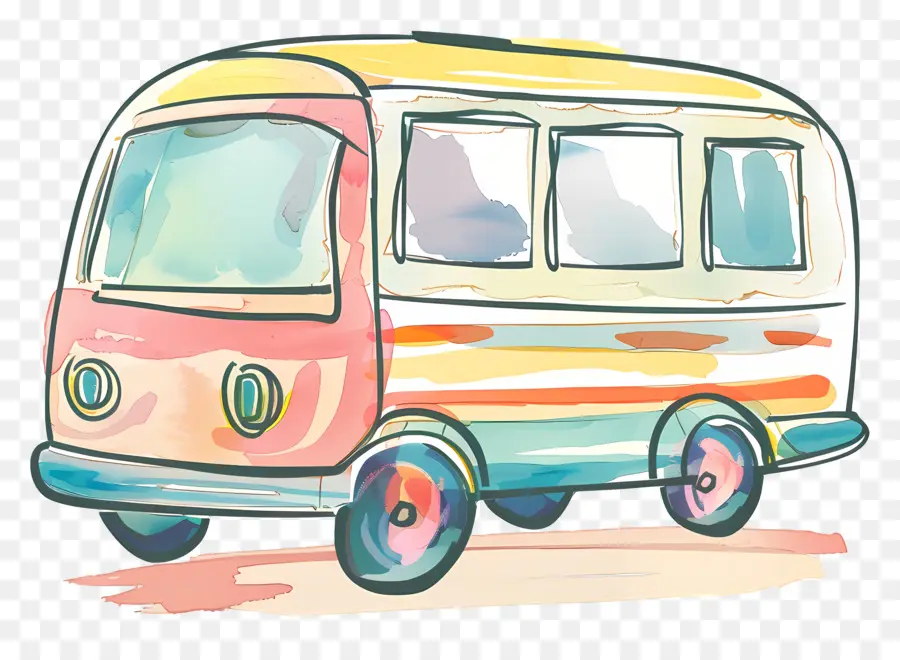 الحافلة，حافلة ملونة PNG