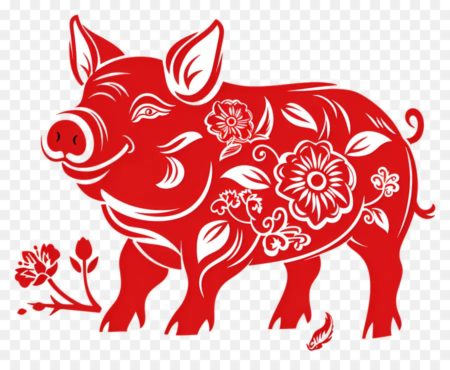 البروج الصينية，الخنزير الأحمر PNG