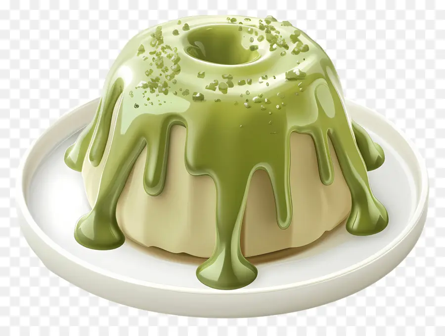 كعكة الحمم البركانية ماتشا，حلوى الهلام الخضراء PNG