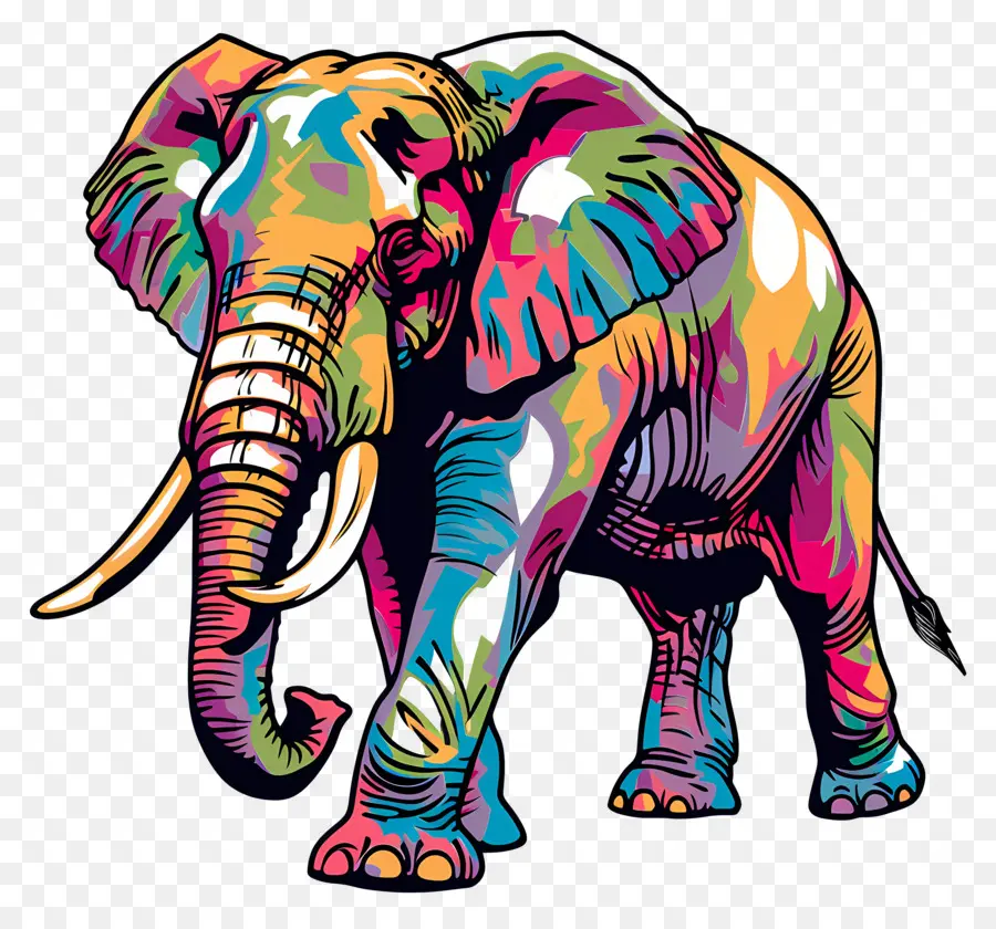 الفيل，فيل قوس قزح PNG