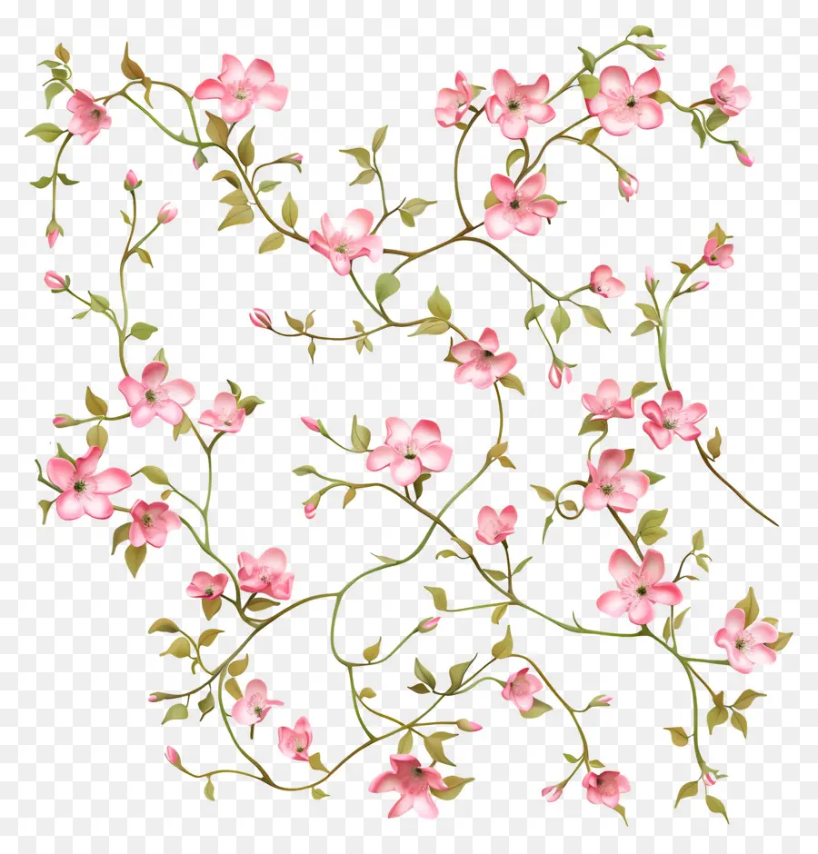 الزهور الوردية，زهرة إكليل PNG