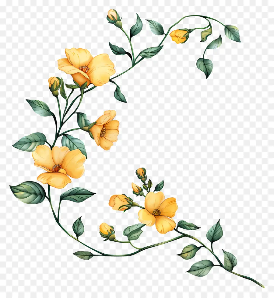 الزهور الصفراء，باقة PNG