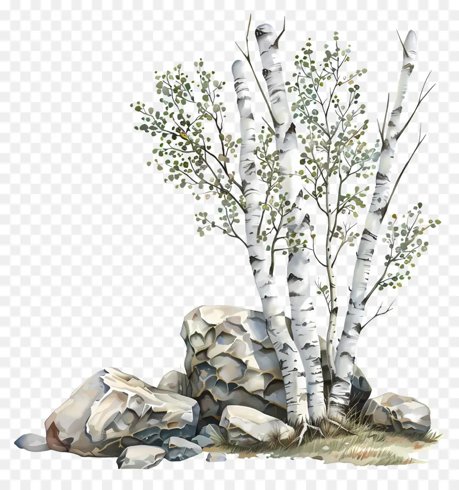 شجرة البتولا，أشجار البتولا البيضاء PNG